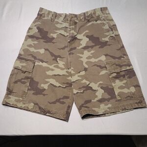 Tony Hawk Cargo Shorts Mens 32 Green Camo Skater Utility Cotton Twill Shorts